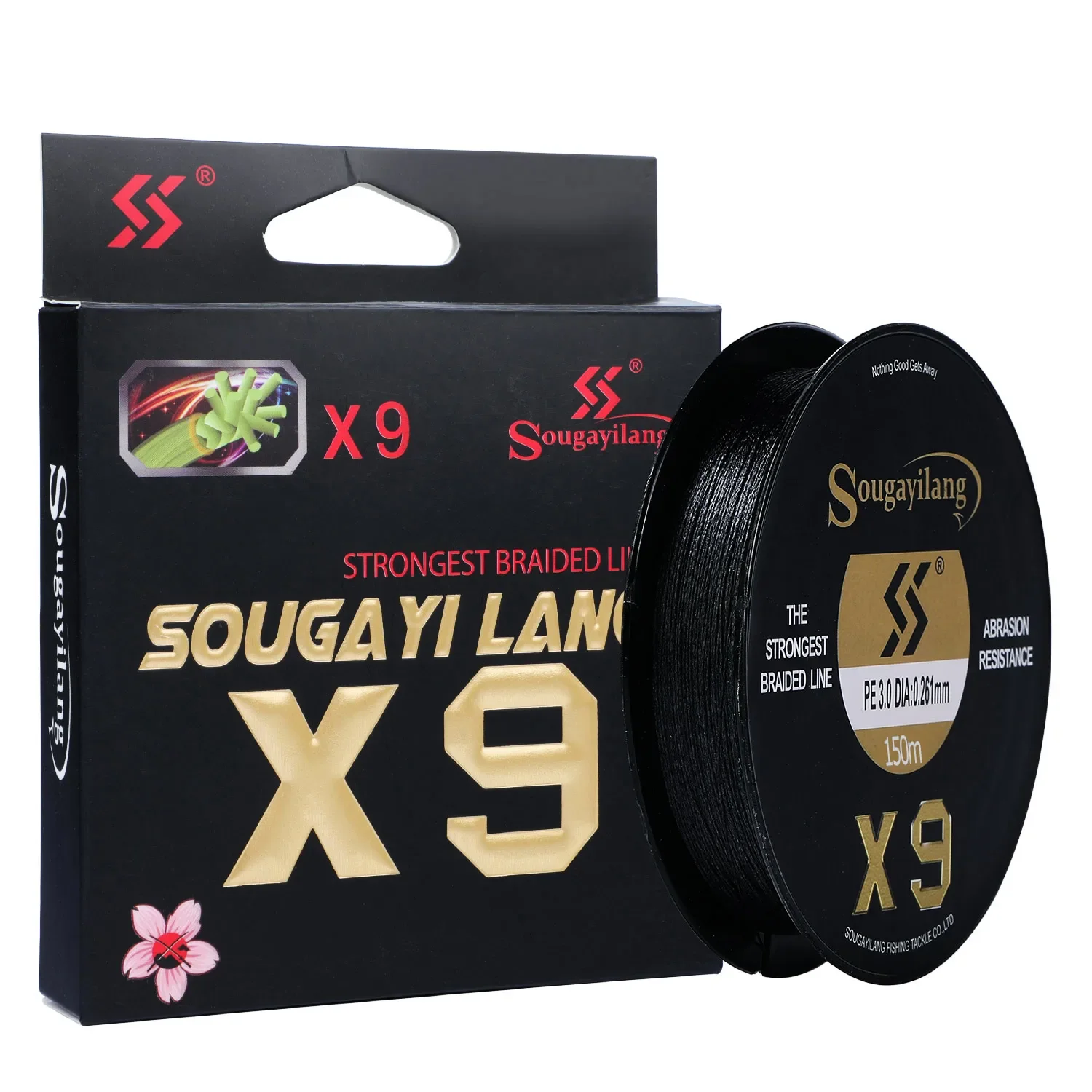Sougayilang 9 Helai PE Senar Pancing Kepang 150M X9 Tenggelam Memori Rendah 17-97LB Jepang