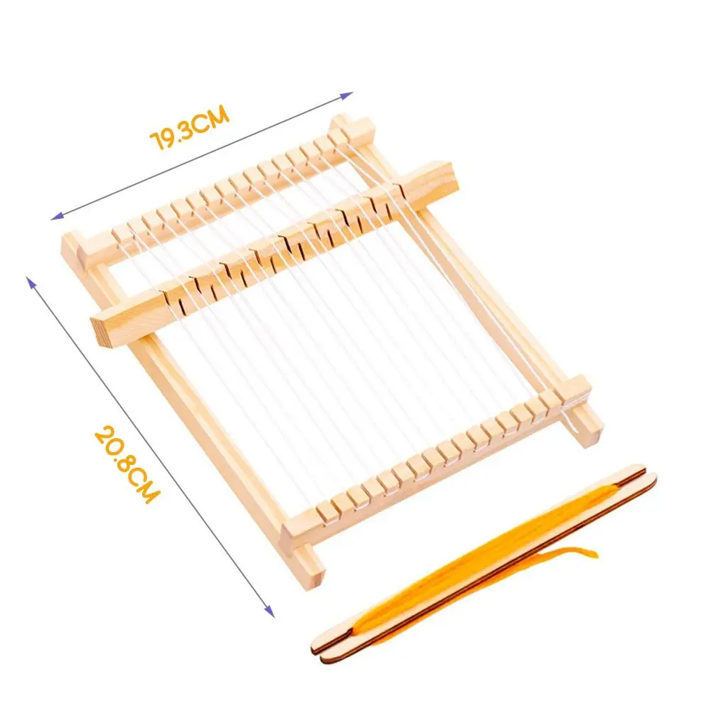 Creative DIY Weaving Loom Mini Handmade Yarn Weaving Loom Frame Kit Knitting Machine Woven Set Wooden Spinning Wheel Kids