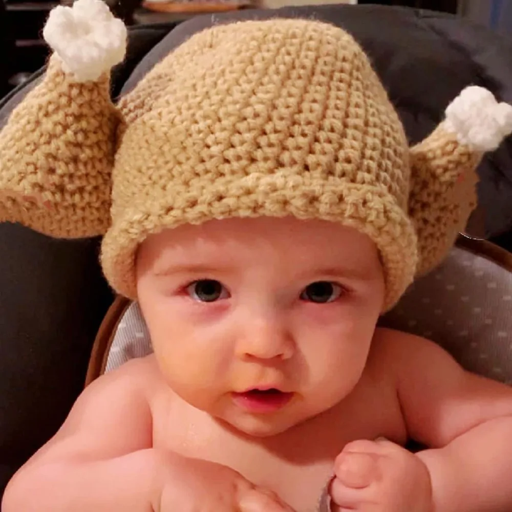 Gifts Knitted Knit Baby Hat Novelty Thanksgiving Roasted Turkey Caps Children Yarn Hats Kid