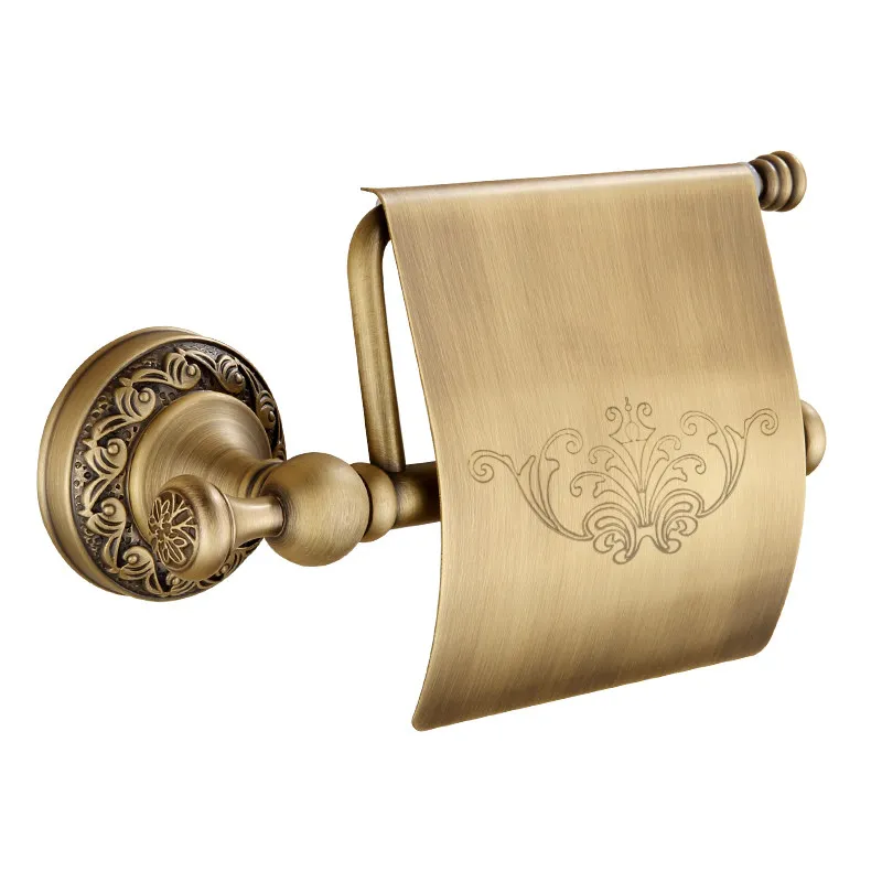 

European brass household tissue holder retro bathroom tissue box wall-mounted storage tissue holder