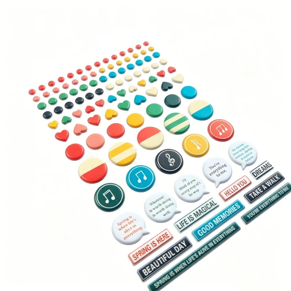 Creative Path Puffy Mini Scrapbooking Journaling Sticker Wiederverwendbare Kleine Vase Stern Herz Motivierende Sätze Deko-Sticker – Detail 14