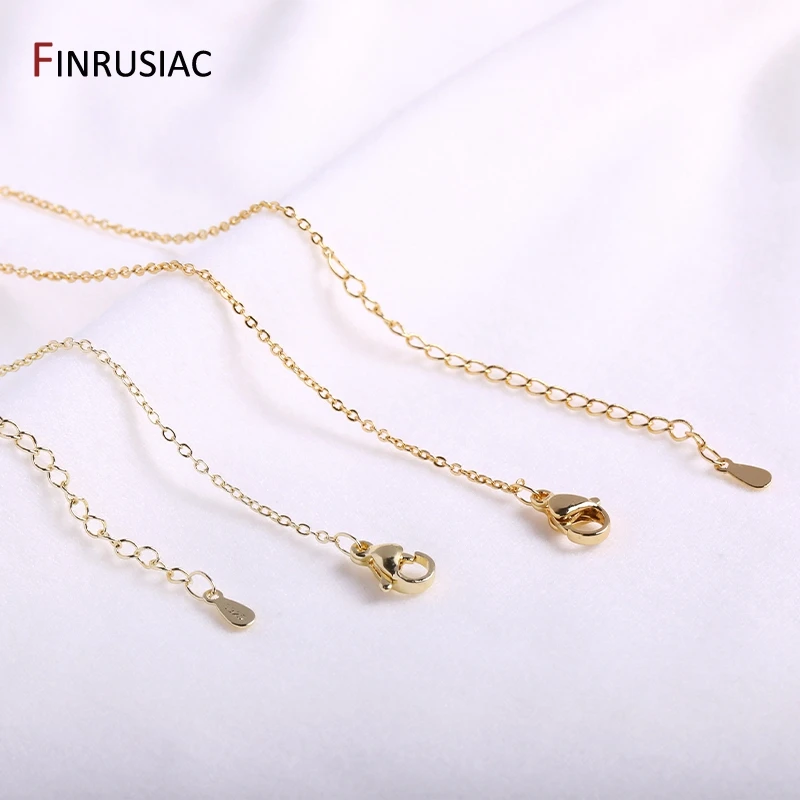 46.5cm Length Real Gold Plated 1.3mm Chain For Necklace Making DIY Jewelry Making Chain Wholesale
