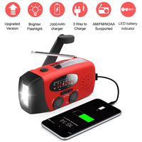 Hand Crank Charging Solar Charging Outdoor Weather Radio 1200mAh AM/FM/NOAA Emergency Flashlight Mobile Power Solar Charging