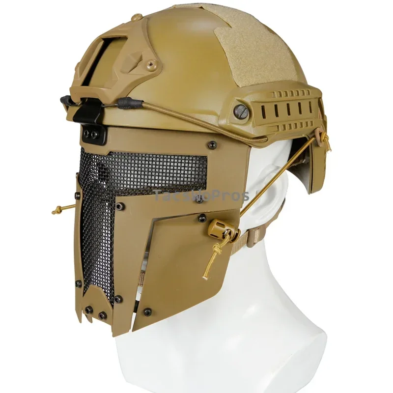 Tactical Full Face Mask Protective Steel Mesh Shooting Airsoft Face Mask Combat Protector Use with Fast Helmet