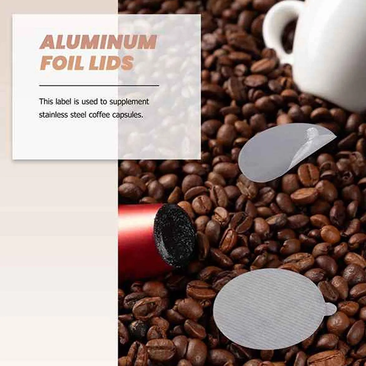 100Pcs Adhesive Aluminum Foil Lids Seals Stickers for Filling Disposable Empty Nespresso Coffee Pod Reusable Cover 37Mm