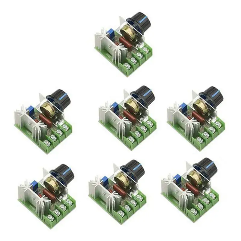 A59E 7PCS 25A AC 220V 2000W SCR High Power Electronic Voltage Regulator Module Adjustable Motor Speed Controller Regulation