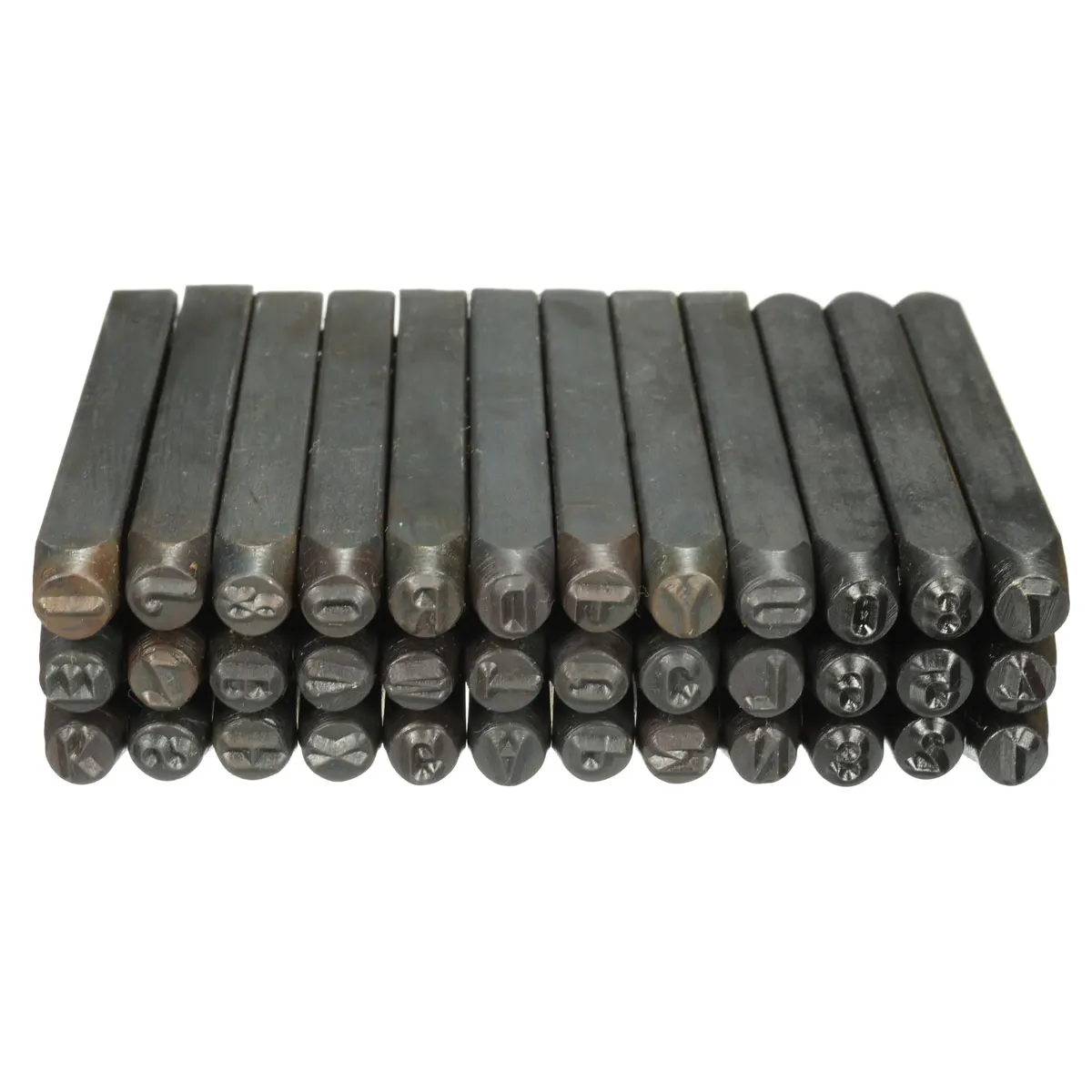 

36pcs 4Mm Alphabet Numbers Punch Set Hardened Steel Stamp Tool For Metal Wood Marking Storage Box Included Personalized