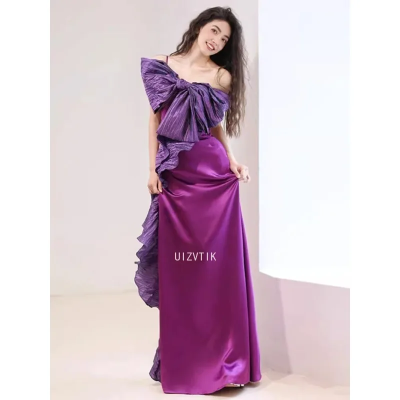 مزاجه أنيقة حفل زفاف فساتين مطوي تصميم الخصر النحيف فساتين السهرة حمالة حبال فساتين لحضور الحفلات الموسيقية حسب الطلب