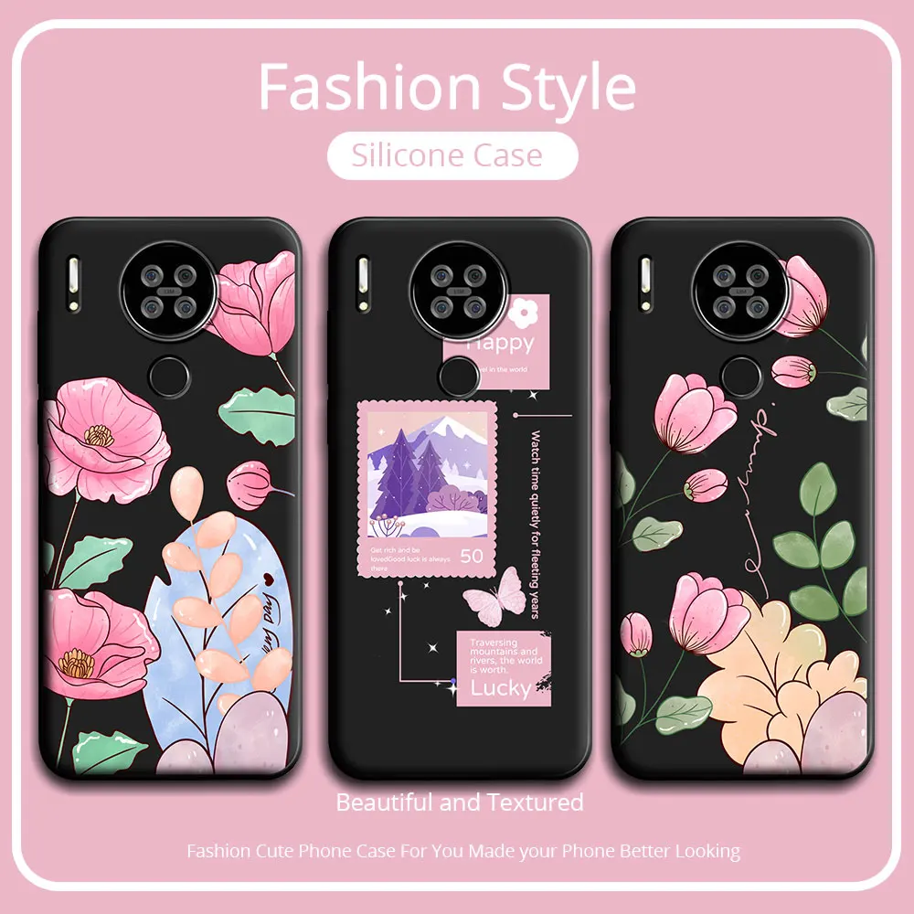 For Blackview A80 Pro Case Cute Panda Flower Soft Silicone Couple Phone Case For Blackview A80s Protect Shockproof Cartoon Cover