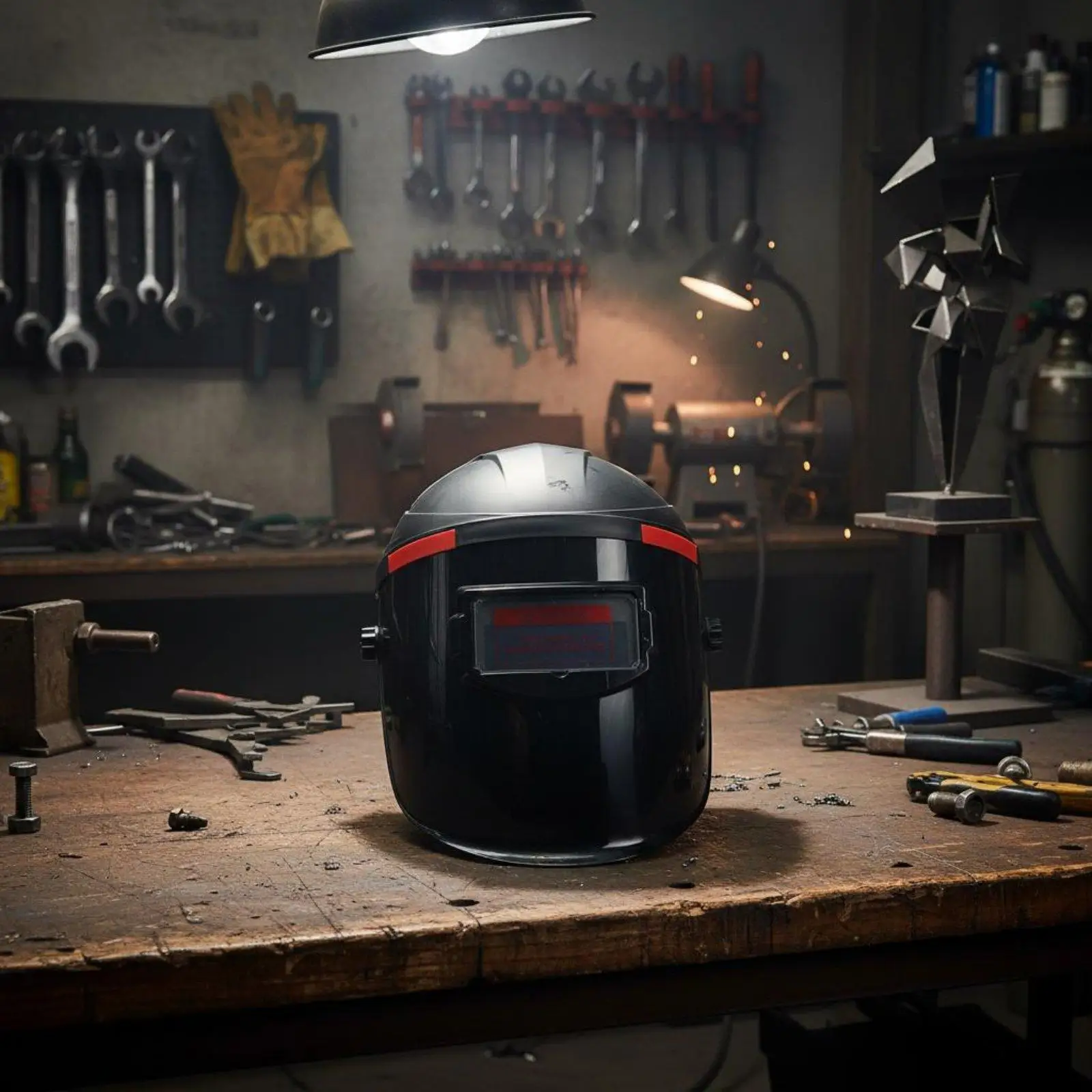 Adjustable Welding Helmet Face Shield Solar Charging Auto Dimming Lens for Professional Welders Home Garage Use
