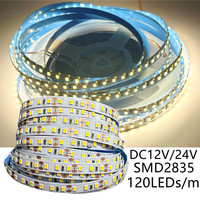 2835 LED Strip 120LEDs/m DC12V 24V Home Lamp Strip Decor Red Ice Blue Green Yellow Pink 2835 Flexible And Cuttable Soft Lamp Bar