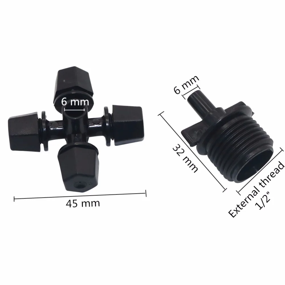 5 pcs 1/2'' thread Cross fog spray nozzle atomizing fog garden sprayer nozzle outdoor cooling systems irrigation sprayer