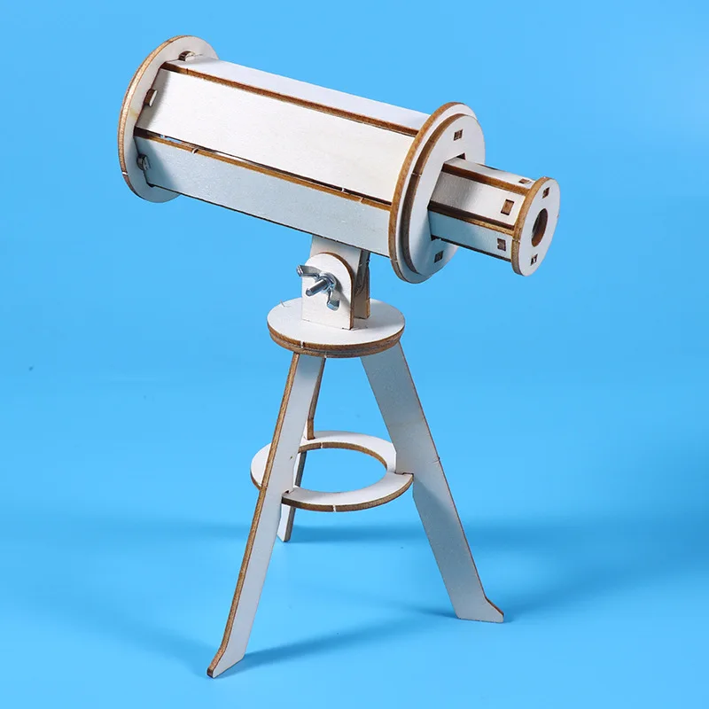 Tecnología de telescopio astronómico Pequeña producción Estudiantes de la escuela primaria Ciencia y educación creativa hecha a mano STEAM Childre