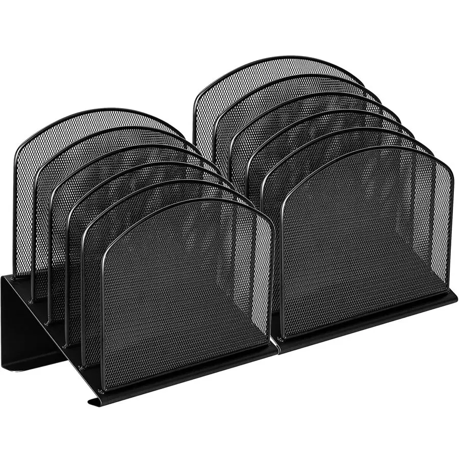 

File Organizers 2 Pack Inclined Document Holders 5 Section Office Supplies Mesh Vertical File Sorters Metal File Storages 2