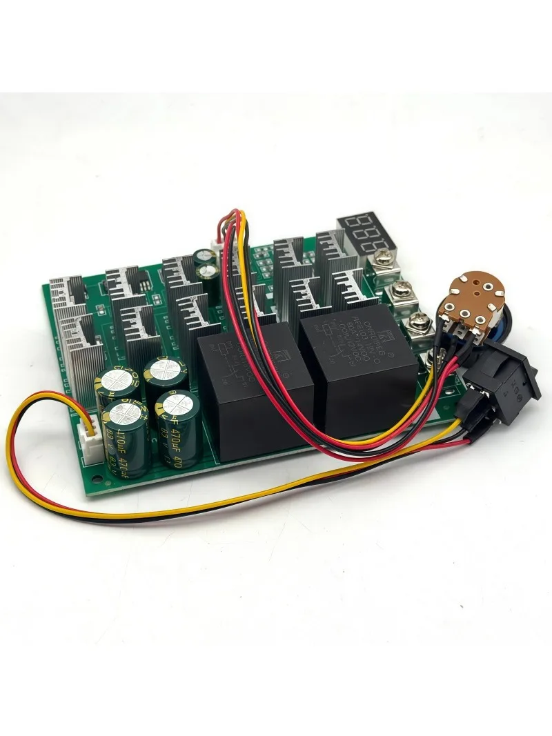 Regulator prędkości silnika DC 10-55V 12V 24V 36V 48V 55V 100A PWM HHO RC z przełącznikiem zmiany kierunku obrotów i wyświetlaczem LED — 2