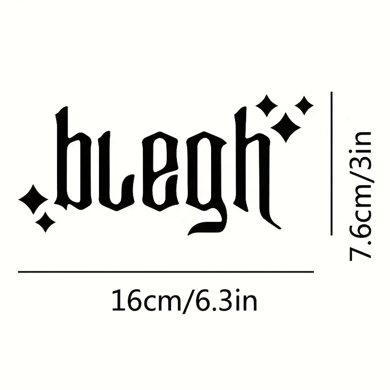 1PC Blegh Letter Vinyl Sticker Waterproof Decal for Car Truck Off Road Laptop Window Bumper Exterior Decor Accessories