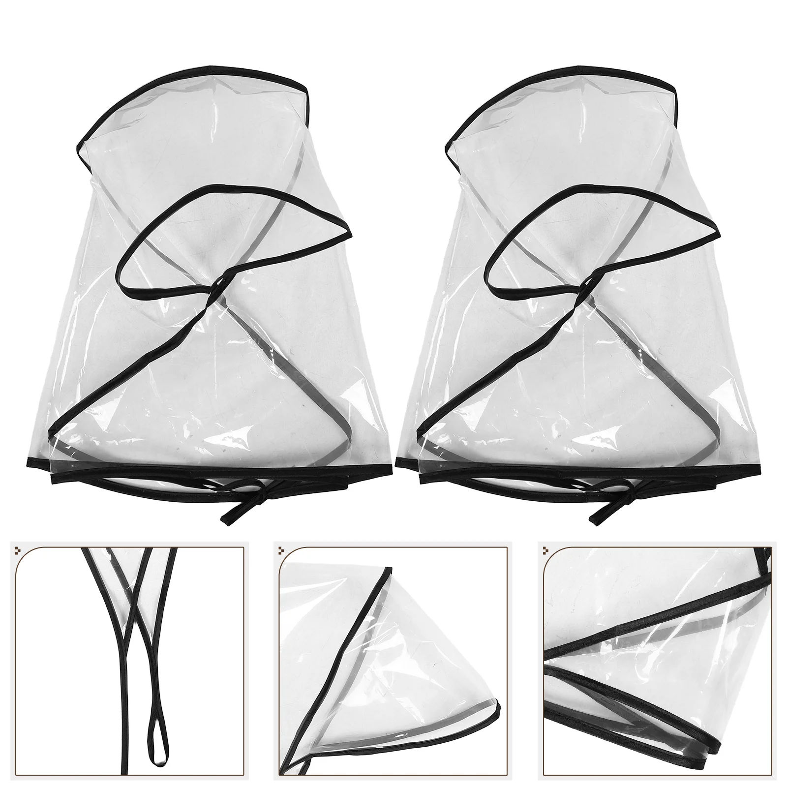 

2pcs Transparent Waterproof Rain Hat Reusable Plastic Foldable Bonnet For Women Men Protect Hairstyle Rainwear Accessory