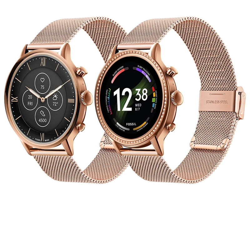 For Fossil Hybrid Smartwatch HR Charter/gen 6 42mm 44mm/gen 5 5e/Gen5 LTE 45mm/Neutra Gen 6 Watch Metal 22mm 20mm 18mm Bracelet