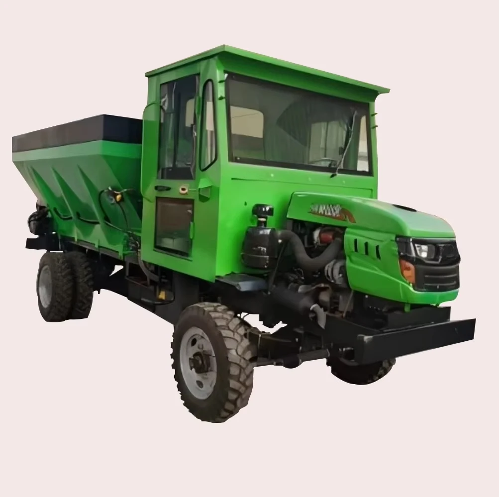 Four-Wheel Drive Steel Double Disc Rear Throwing Manure Fertilizer Spreader 4-Square Agricultural Off-Road Use Long Service Life