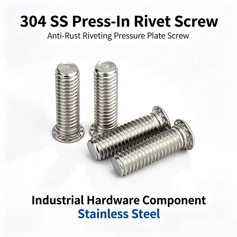 Anti-Rust 304 SS Riveting Pressure Plate Screws Press-In Rivet Components Industrial Hardware