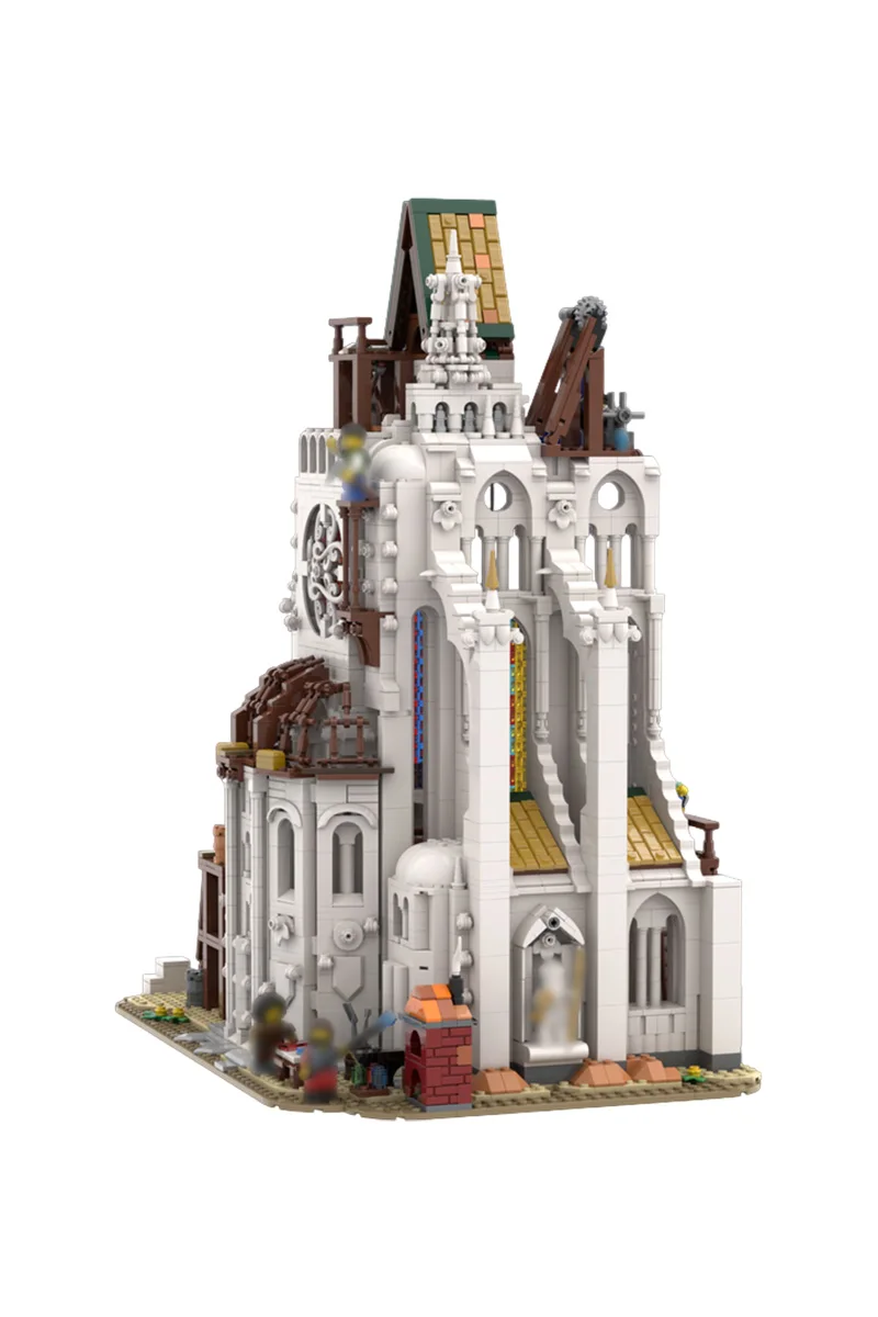 MOC – blocs de Construction de chantier de Construction médiéval, modèle modulaire, briques à assembler, jouets, cadeaux d'anniversaire pour enfants