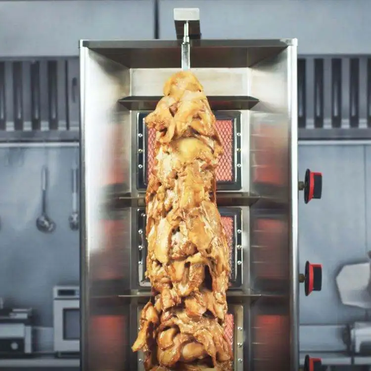 

Commercial Three Four Five Burner Gas-fired Middle Eastern Barbecue Grill Turkish Brazilian Automatic Rotating Barbecue Machine