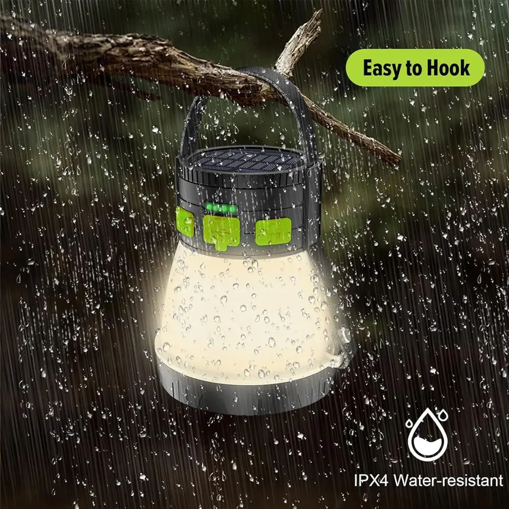 High Power LED Solar Camping Light Outdoor Foldable Waterproof Lantern Light Rechargeable Power Bank Portable Solar Flashlight