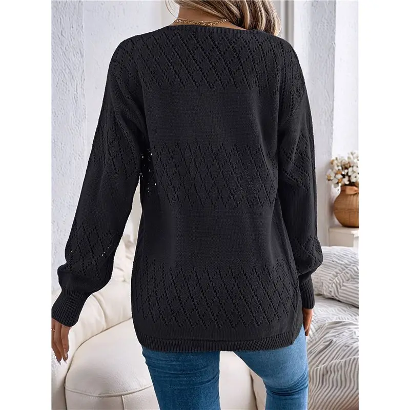 Crochet Cardigan For Women Long Sleeve Open Front Knit Oversized Cardigan Sweaters-A74P