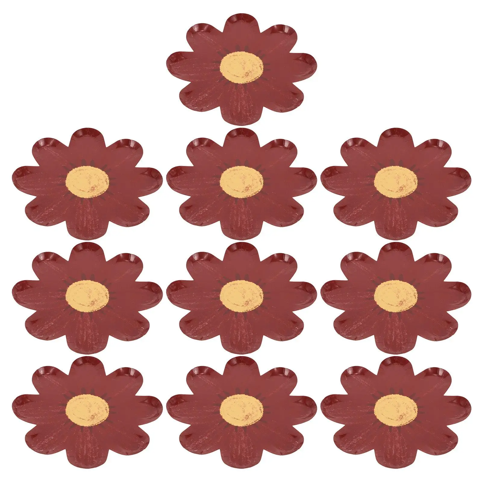 

10 Pcs Small Daisy Paper Tray Baby Girl Shower Plates Boho Flower Board Birthday Party Dessert Cake