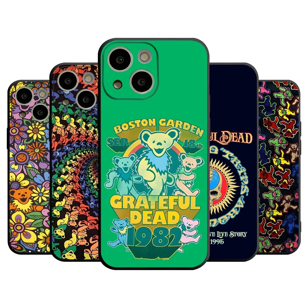 Чехол для телефона с изображением медведя надписью Grateful Dead Bance для 14 Pro Max для Apple iphone 15 Po Marx 12 Mini 11 13 Pro Xr X Xs 8 7 Plus, задняя крышка