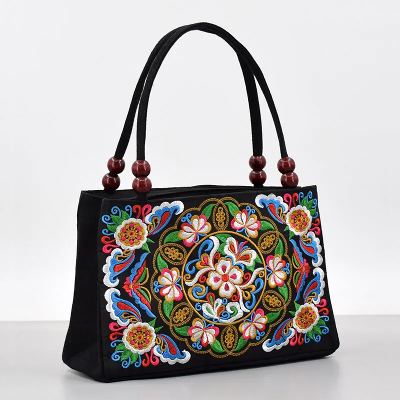 

Женская сумка в национальном стиле, новая холщовая сумка с цветочной вышивкой, легкие повседневные женские сумки, модные женские сумки