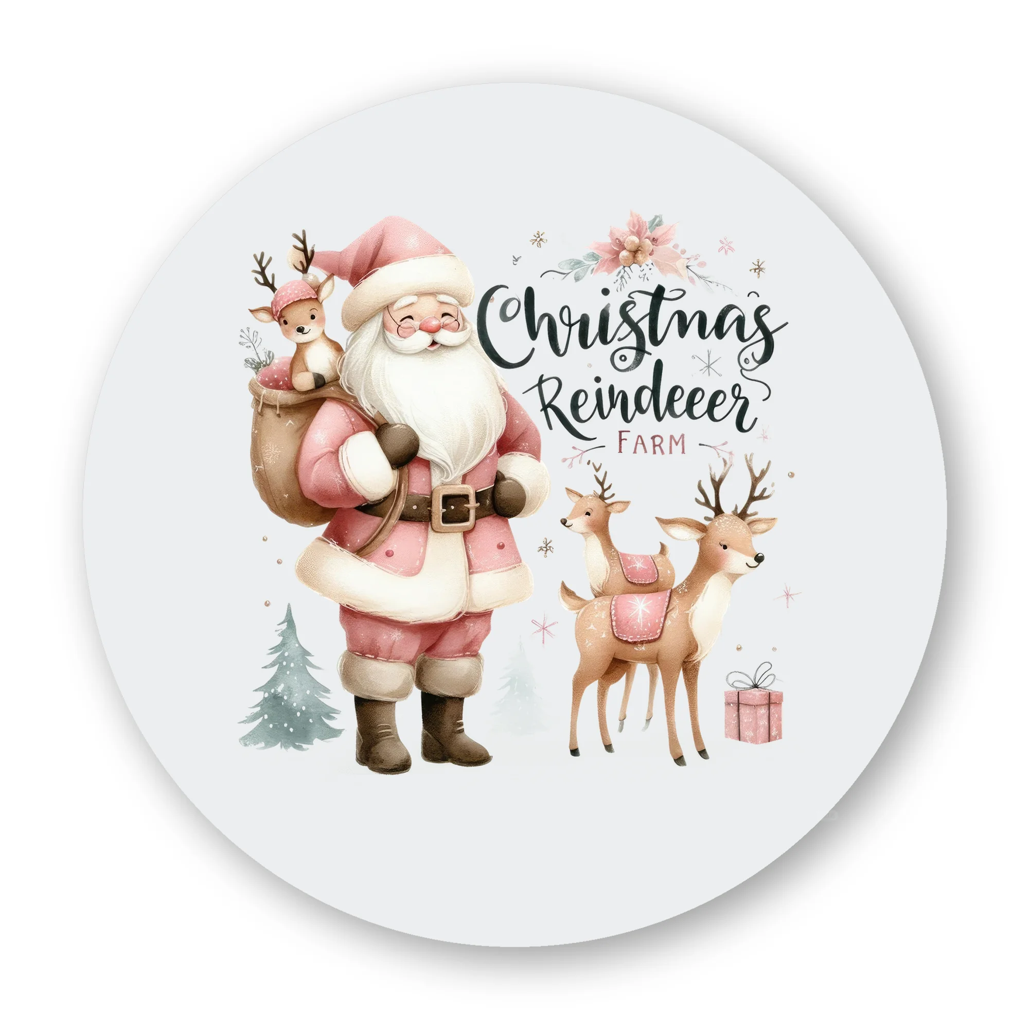 1pcs Pink Christmas Shoe Charms Santa Snowman Gnome Xmas Tree Shoes Decoration Holiday Gift Cute Clog Accessories Party Favors
