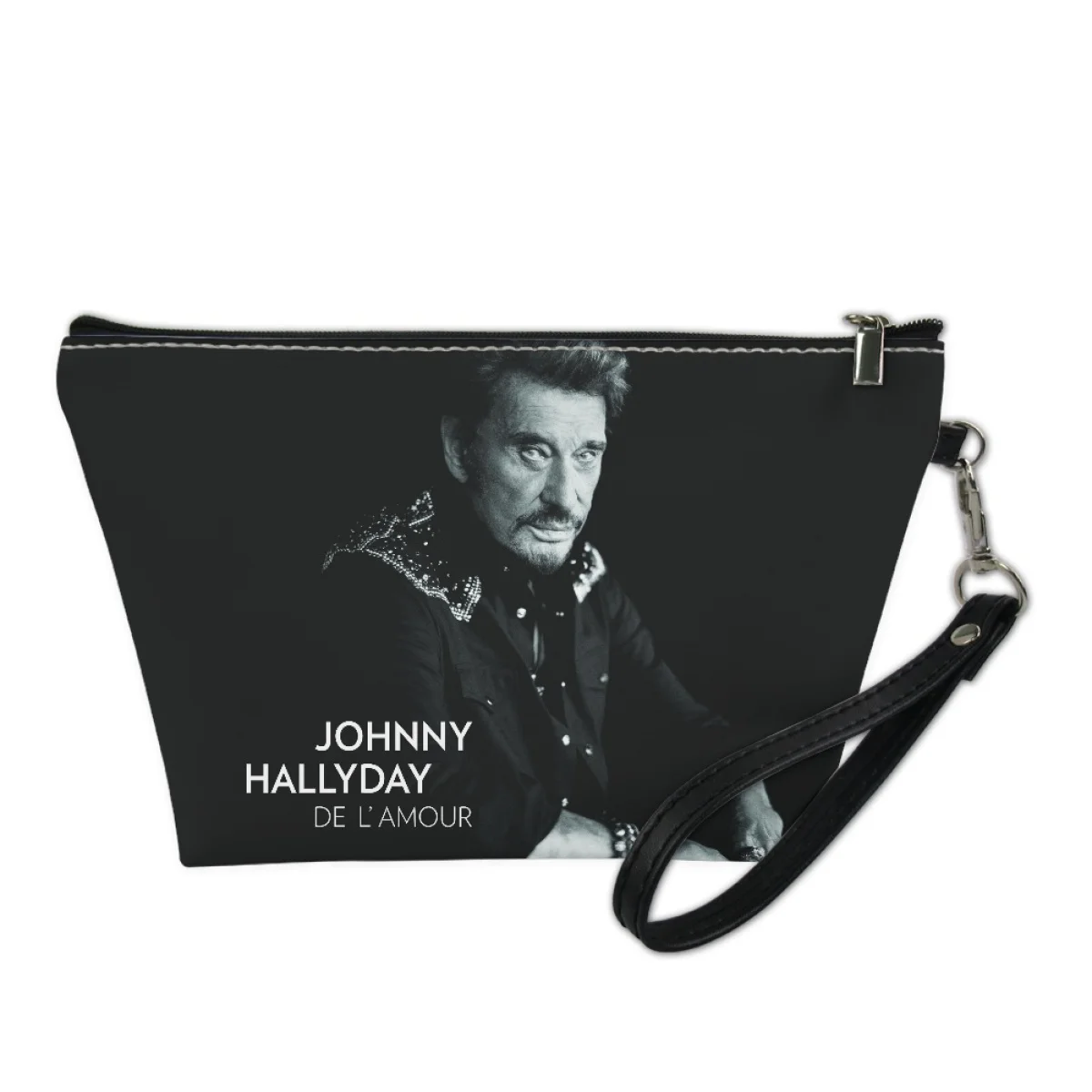 Johnny Hallyday-Bolsa de cosméticos para mujer, estuche de maquillaje de gran capacidad, con estampado personalizado, para regalo, envío directo, 2024