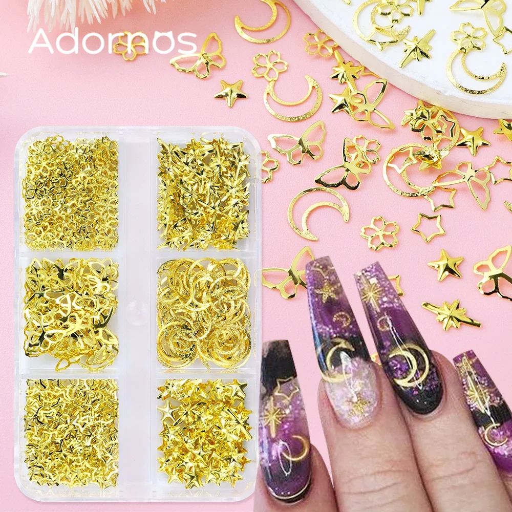 550 Pieces Valentines Day Nail Art Charms Moon Star Butterfly Flower Nails Decoration DIY Jewelry Crafting Making Accessories