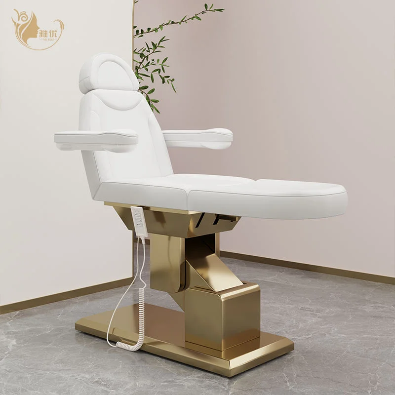 Adjustable Massage Bed With Facial Pillow And Stool Synthetic Leather Salon Spa Treatment Table