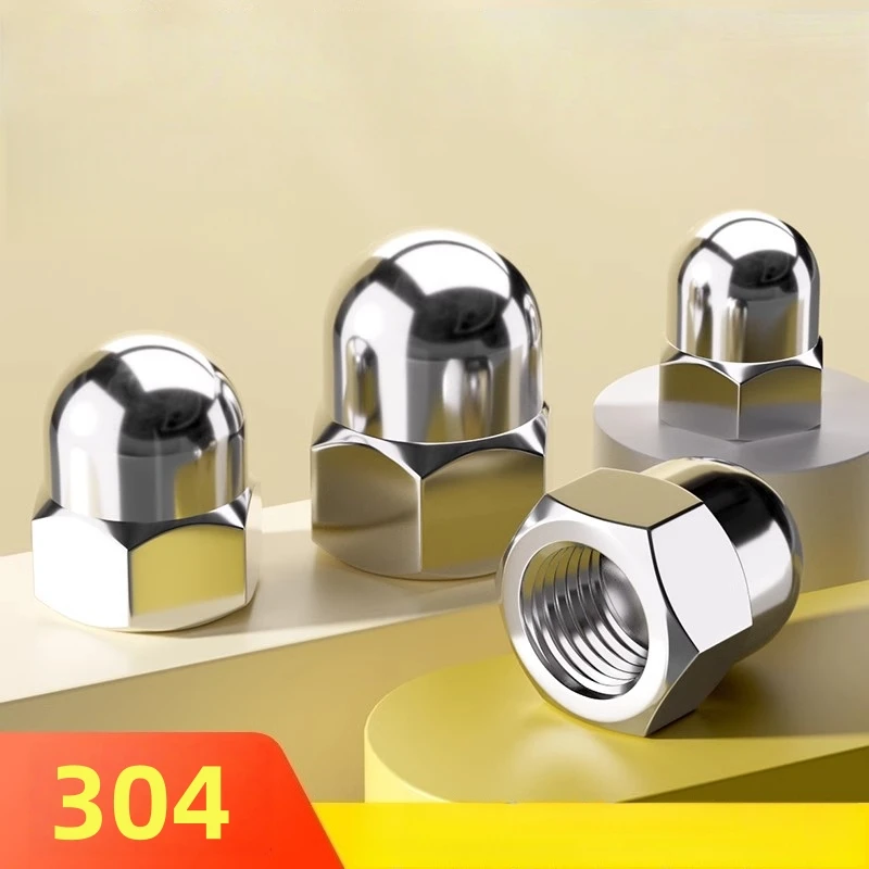 304 Stainless Steel Acorn Nuts DIN1587 Domed Cap Nuts for Furniture Automotive Decorative Use M3 M4 M5 M6 M8