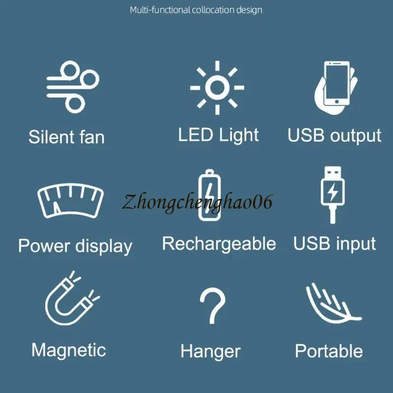 

1200mAh USB Rechargeable 3 Gears Hanging Ceiling Fan with LED Light Lamp 601F