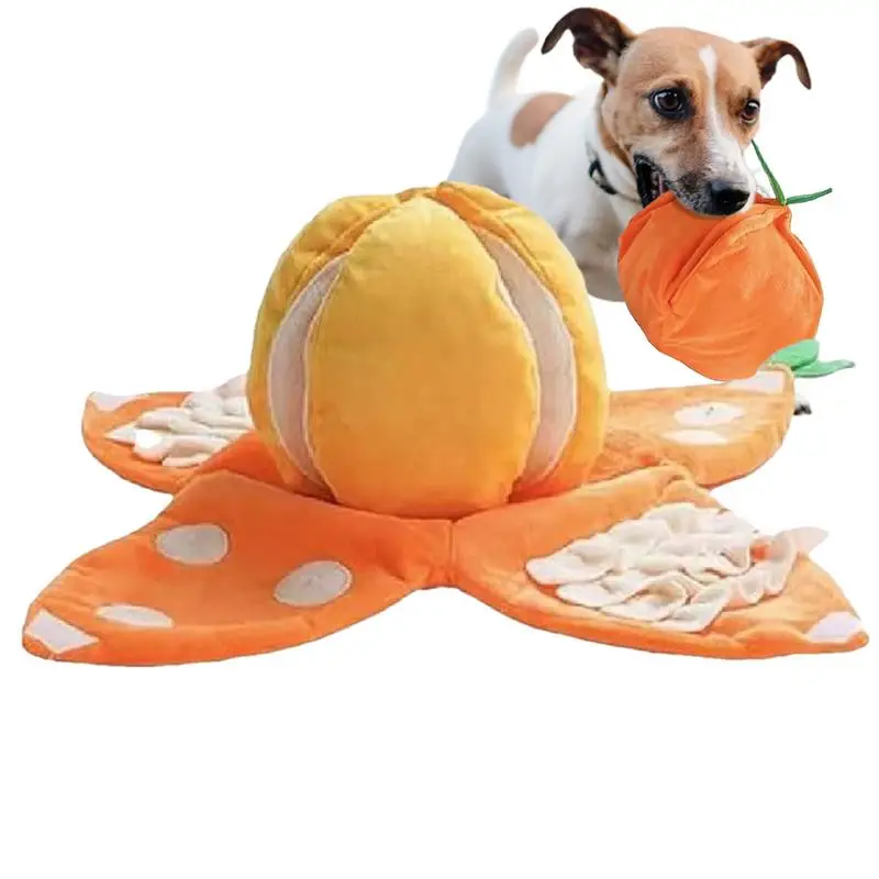 

Dog Sniff Mat Peel And Orange Snuffle Toy Plush Interactive Squeaky Feeder Puzzle With Crumpled Paper For Large Medium Breed