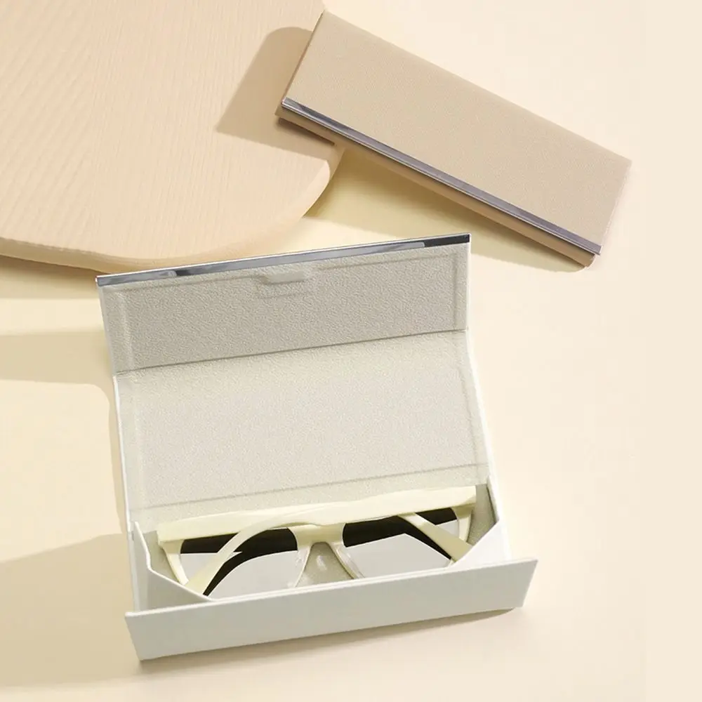 

Magnetic Buckle Eyeglasses Protective Case Flocking Inside PU Leather Hard Eyewear Protector Sturdy Anti-Pressure