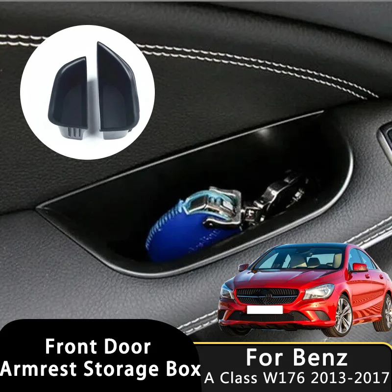 

2 шт., подлокотник для передней двери автомобиля, ящик для хранения, держатель-контейнер для Benz A CLA GLA Class W176 X156 C117 X117, автоаксессуары