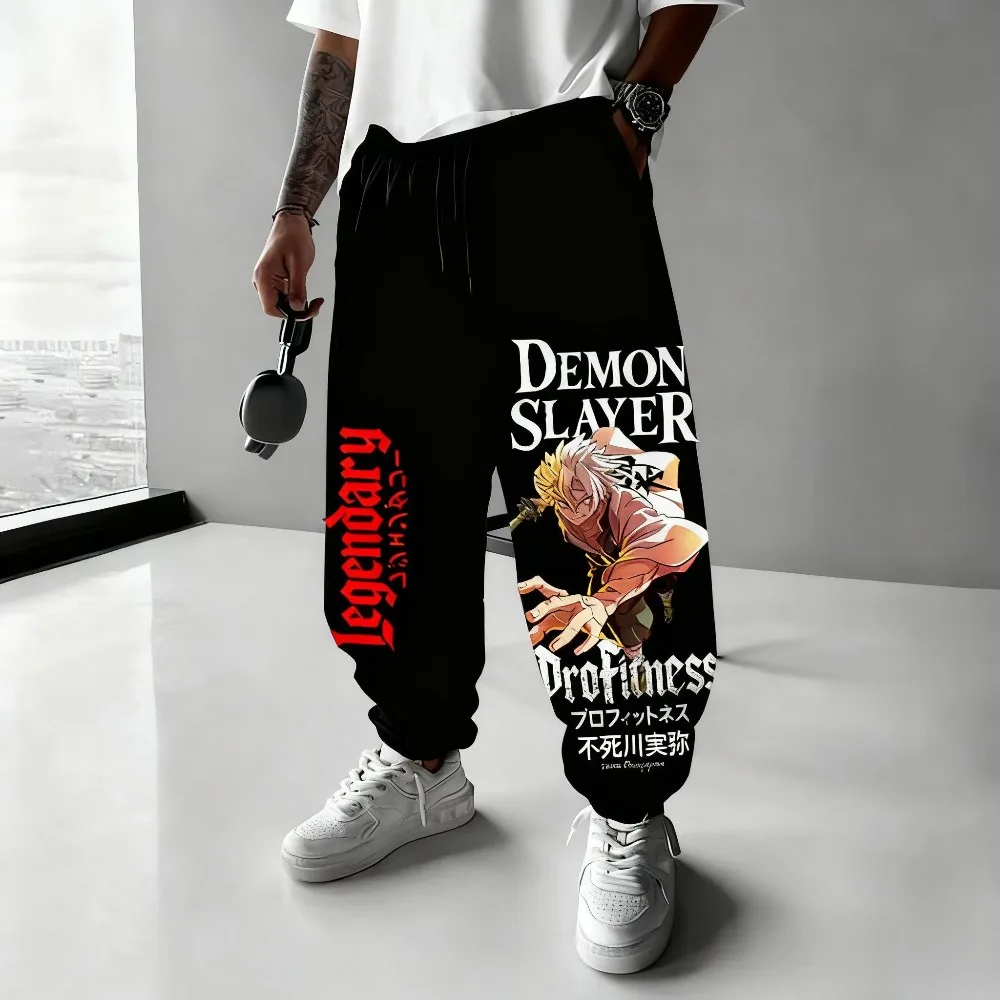 

Demon Slayer мужские брюки оверсайз спортивные брюки с аниме принтом свободная повседневная новая осенне-зимняя модная одежда брюки в стиле хип-хоп
