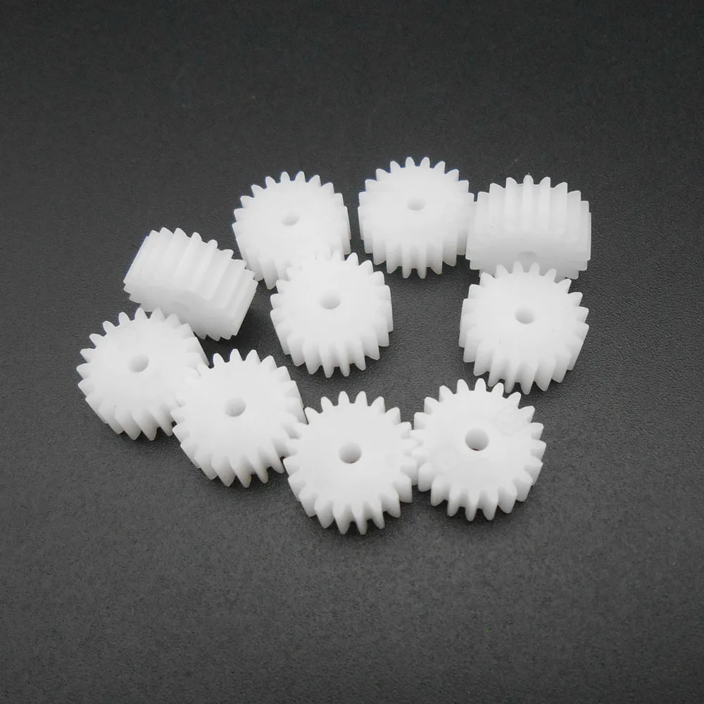 10Pcs/Lot 0.5M 0.5 Modulus 20 Teeth Plastic Spur Cylinder Gear Pinion Bore Hole Aperture 2MM 1.95MM 2A 20T 5X11MM Reduction Gear