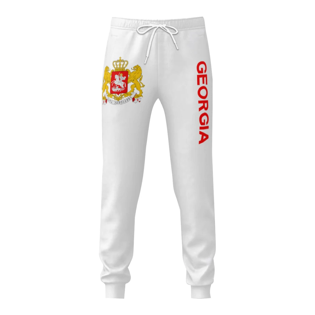 

Mens Sweatpants Emblem Georgia Flag Pants with Pockets Joggers Soccer Football Multifunction Sports Sweat With Drawstring