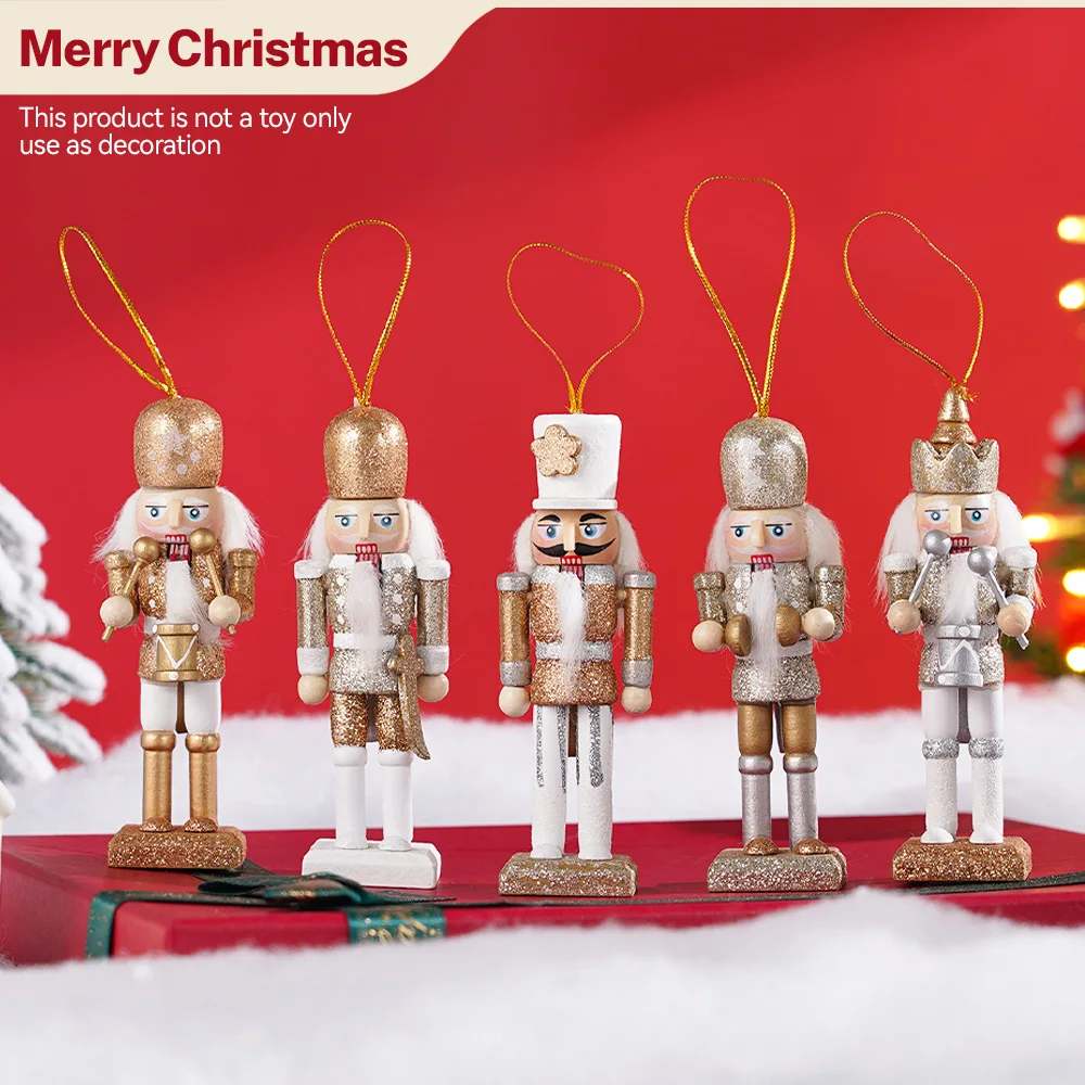 12CM 5pcs Nutcracker Puppet Man 30CM 1pcs white and gold dome peaked nutcracker Home furnishings Christmas decorations