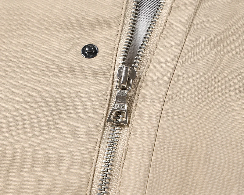 Kontrastierender Cordkragen Arbeitsjacke für Herren Vintage Utility-Jacken Vollreißverschluss Druckknöpfe Kariertes Futter Lässige Cargo-Oberbekleidung – Detail 4