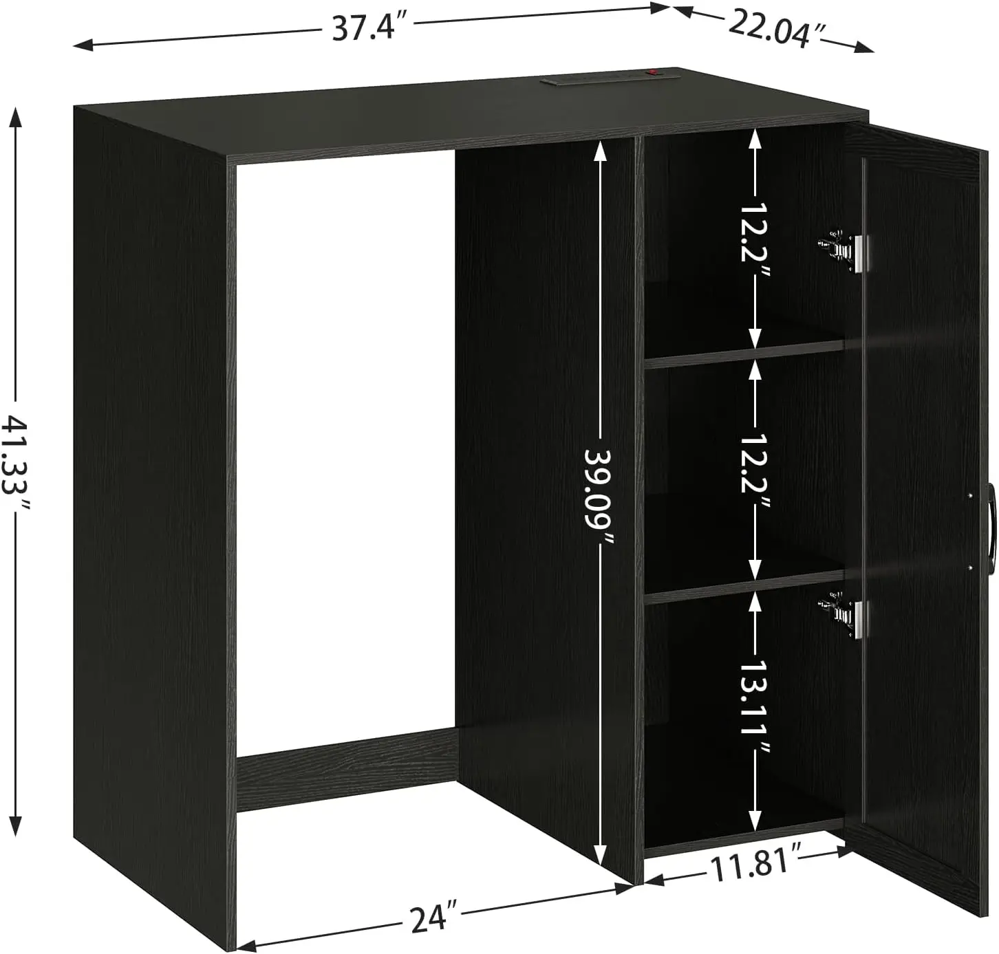 Mini Fridge Cabinet with Storage & Outlet, Coffee Bar Cabinet | Fits 24