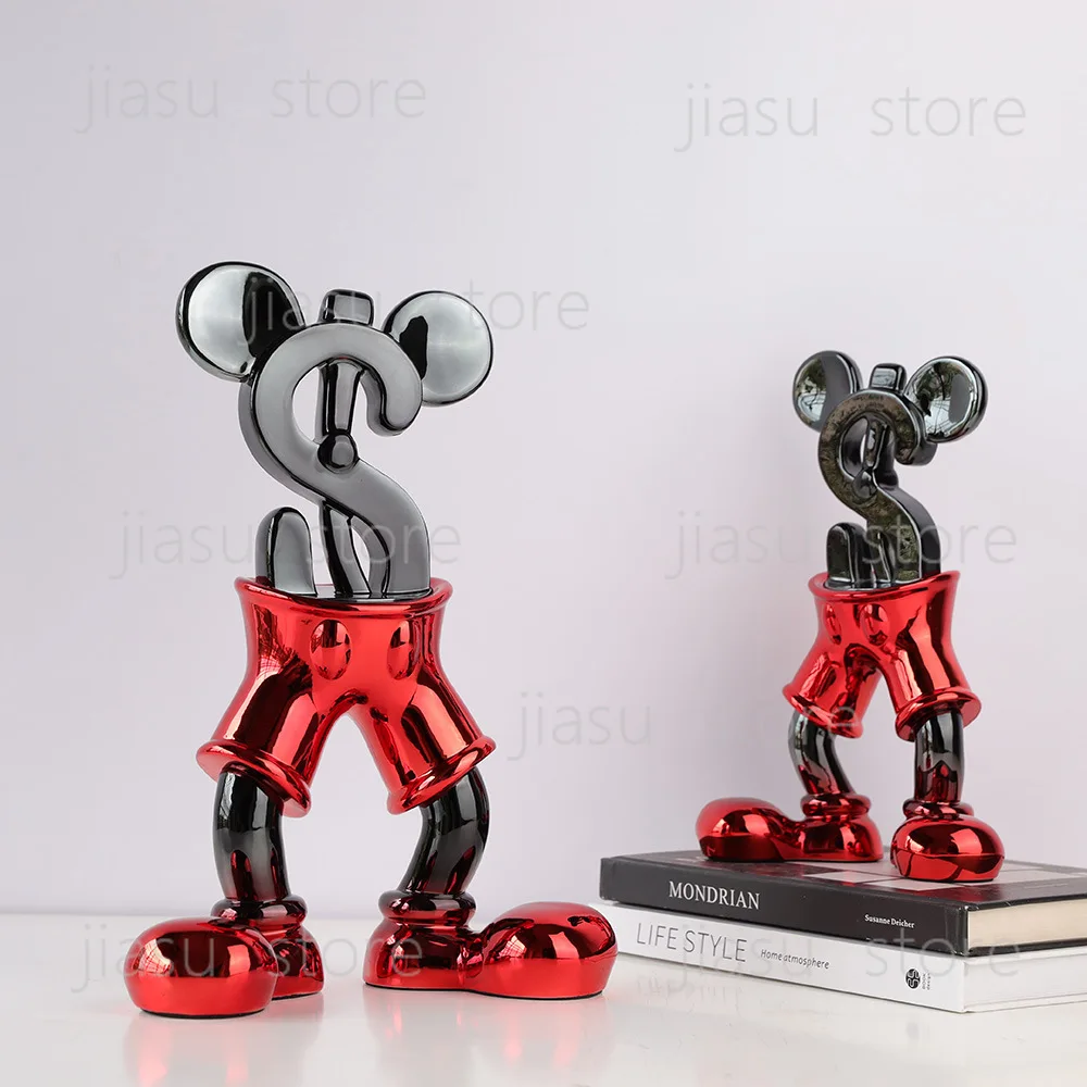 

Modern Light Luxury Mickey Resin Ornament, Creative Home Decor for Living Room, Entryway and TV Cabinet