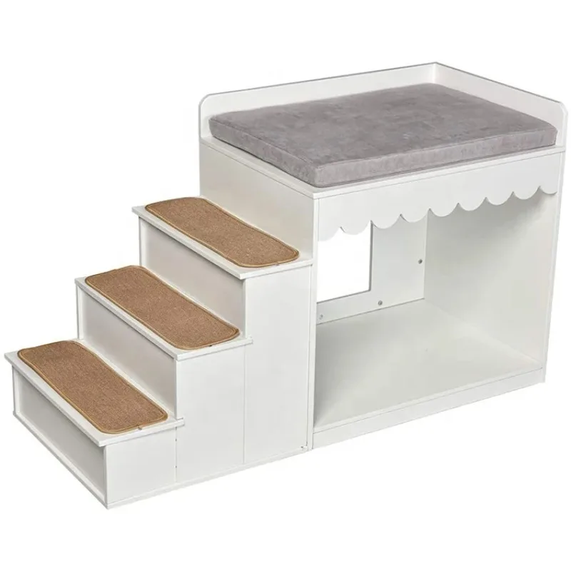 

Dog Pet Multi-Level Bed Window Perch Platform Wood Stairs Bunk Bed Condo for Dog Cats