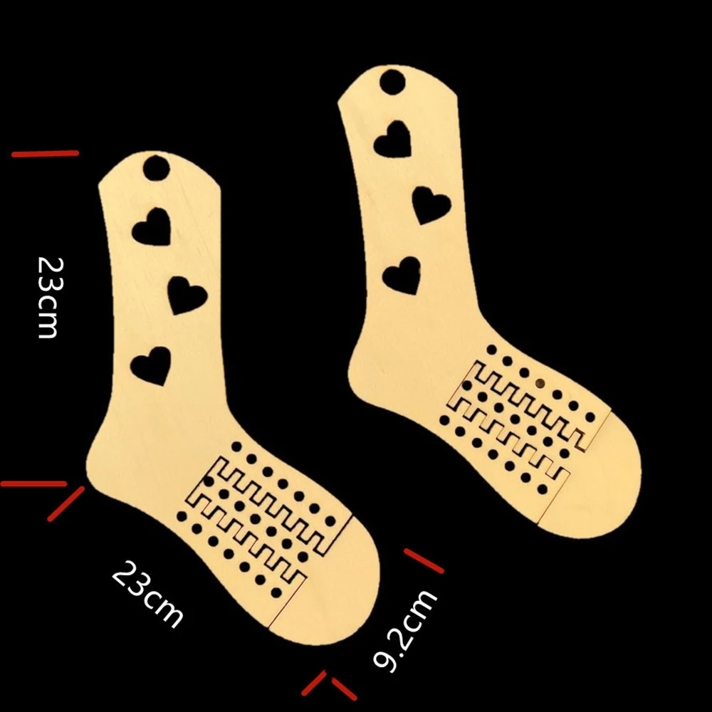 2 sztuk/zestaw z naturalnego drewna blokującego skarpety z regulowanym DIY wzorem skarpetki dziewiarskie narzędzia dziewiarskie dla początkujących ręcznie robionych