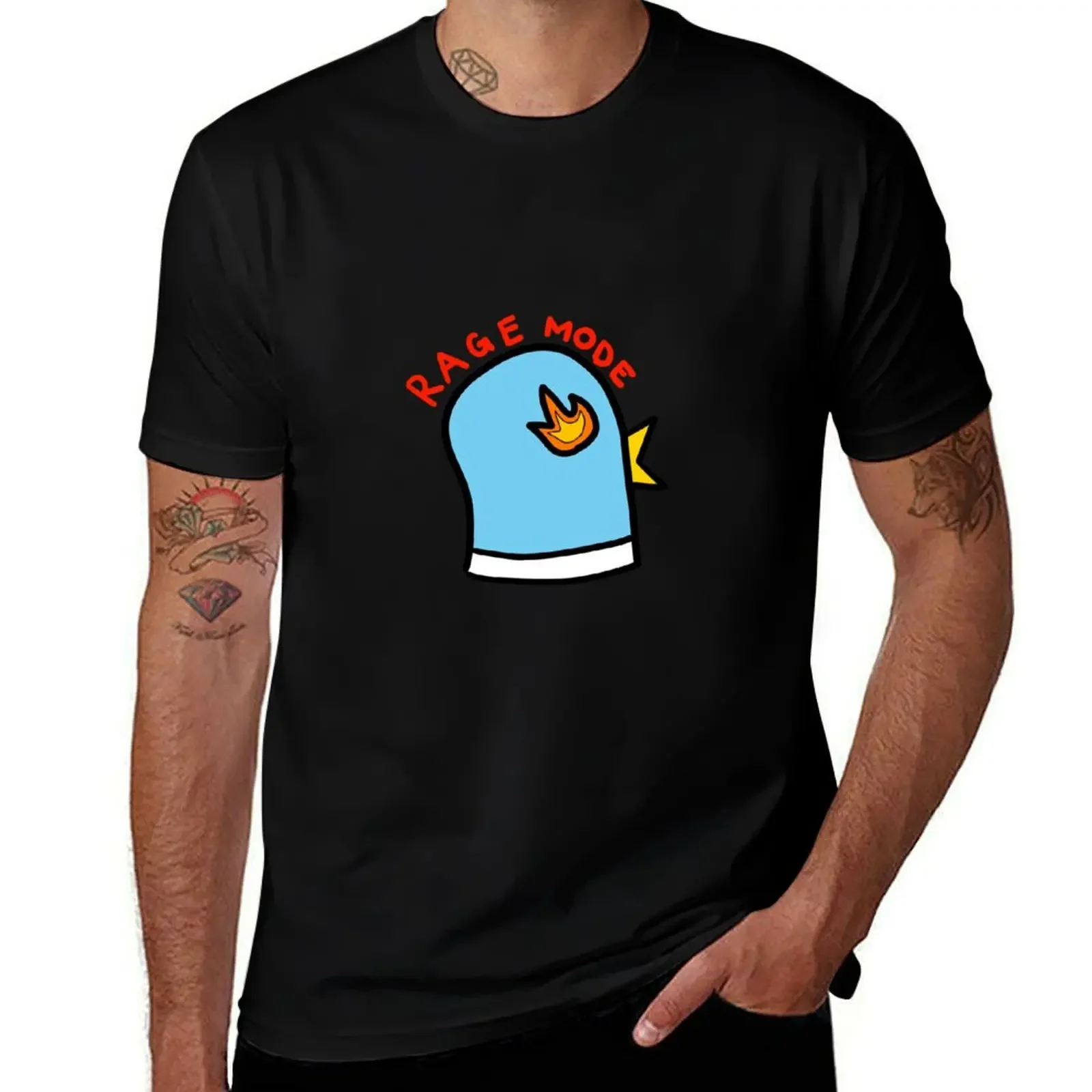 Rage Mode blue pigeon T-Shirt customs cute tops blacks men graphic t shirts